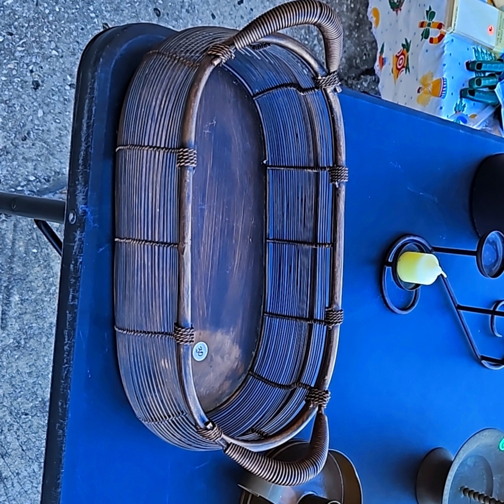 Metal basket. Brass
